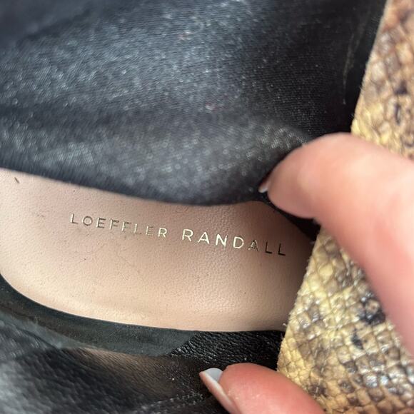 Loeffler Randall Tan Snakeskin Flare Block Heel Booties Sz 8.5 - Picture 8 of 10